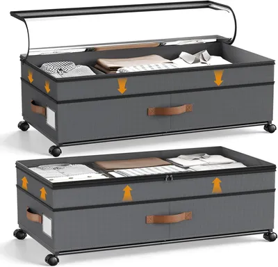Obrázek produktu pro Úložné boxy pod postel s kolečky - sada 2 kusů - objem 72 litrů