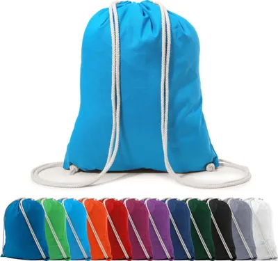 Produktbild von Rucksack Schuhbeutel Turnbeutel Sportbeutel Zuziehbeutel Gym Sack Baumwolle, in Farbe: Türkis
