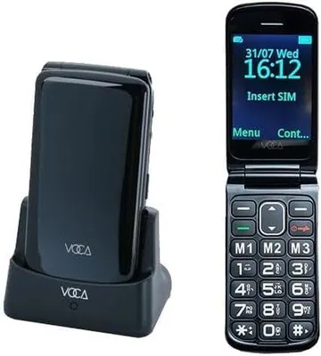 Productafbeelding van VOCA V340 4G seniorenklaptelefoon met grote toetsen, SOS-knop en laadstation