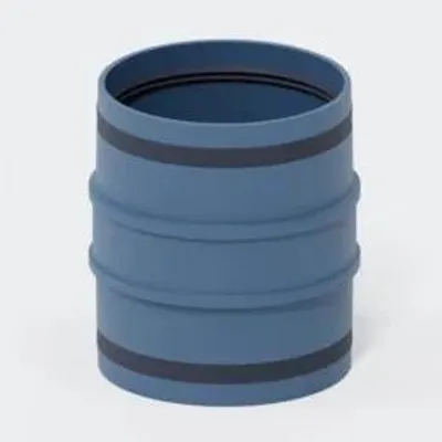 Produktbild von POLOPLAST Doppelmuffe, DN125, POLO-KAL XS, PP-MD, 125mm, blau, 1 Stk.