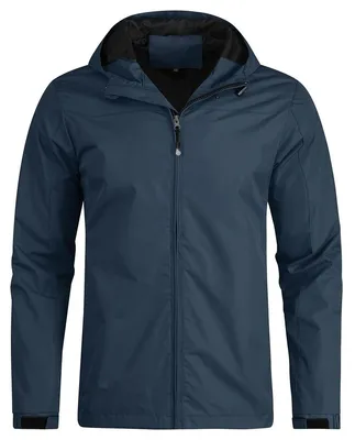 Immagine prodotto di Solidchoice - Giacca antivento leggera e impermeabile con cappuccio, colore blu scuro, taglia XXL