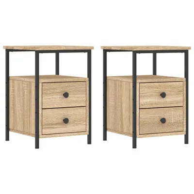 Produktbild von Nachttische 2 Stk. Sonoma-Eiche 34x35,5x50 cm Holzwerkstoff