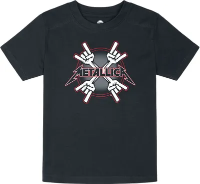 Produktbild von Metallica T-Shirt Uni Metal-Kids - Crosshorns schwarz 92