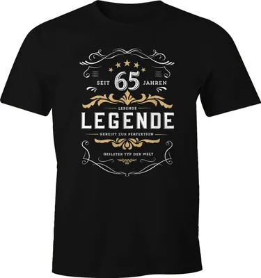 Produktbild von Herren Geschenk T-Shirt Geburtstag 30-80 Jahre Lebende Legende Moonworks® 65 schwarz L