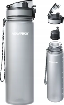 Produktbild von AQUAPHOR Filterflasche + 1 Wasserfilterkartusche 0,8 L grau