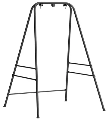 Image de Structure pour fauteuil suspendu et hamac - Support autoportant - Cadre en acier de 183 cm - Pour intérieur et extérieur - Noir