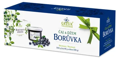 Produktbild von Geschenkset  - Tee 20 Stück Heidelbeere + Marmelade 220g Heidelbeere Grešík