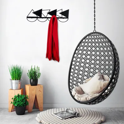 Immagine prodotto di Wallity, Triangle- TNL3109, nero, portasciugamani e gancio, 60 x 18 cm, 100% metallo (spessore: 2 mm)