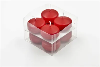 Produktbild von Schwimmkerzen 30x50 mm Rot Schwimmlichter Dekolichter Tischdeko Wenzel Kerzen 8er Box