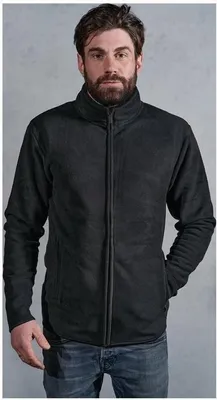 Produktbild von Doppel Fleece Zip Jacke Plus Size Herren, Schwarz-Schwarz, XXXL