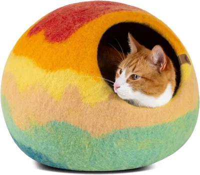 Image de Lit pour chat fait à la main, en Laine 100%, idéal pour les chats d'intérieur