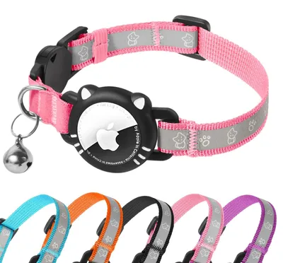 Produktbild von Katzenhalsband AirTag Halsband Katzen - Reflektierend - Größe S 23-33 cm - Nylon - Verstellbar