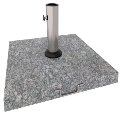 Image de Gravita - Socle pour Parasol de Jardin Carré 45x45 cm 35 kg en Pierre avec Roulettes Gris