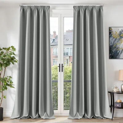 Produktbild von Omgoods – Verdunkelungsrollos – Verdunkelungsgardinen-Set, 2 Stück – 260 x 140 cm, Hellgrau