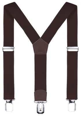 Produktbild von DonDon Kinder Hosenträger braun 2 cm schmal längenverstellbar für eine Körpergröße von 80 cm bis 110 cm bzw. 1 - 5 Jahre