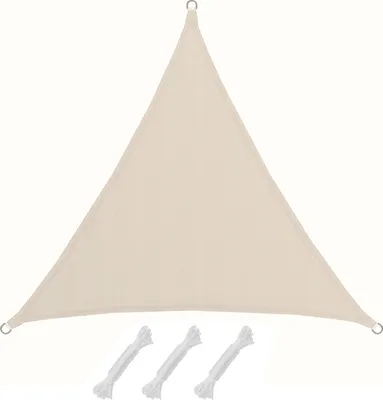 Produktbild von UPF50+ UV Sonnensegel 2x2x2 Polyester Dreieck Wasserabweisend Garten Segel Beige