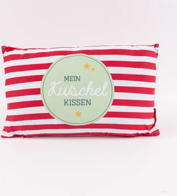 Produktbild von Kissen Mein Kuschelkissen Streifen Sterne rot weiß grün gold 25x40cm von La Vida