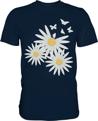 Produktbild von Gänseblümchen Schmetterlinge T-Shirt – Navy / L