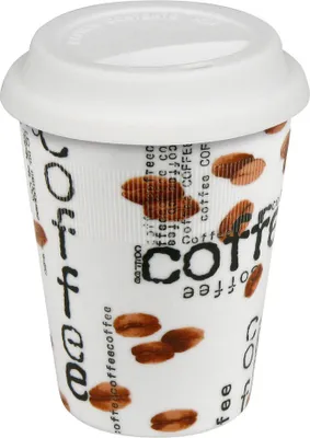 Obrázek produktu pro Könitz Coffee Collage To Go Mug with Lid, hrnek na kávu, hrnek na cesty, porcelán, 380ml, 1151620873