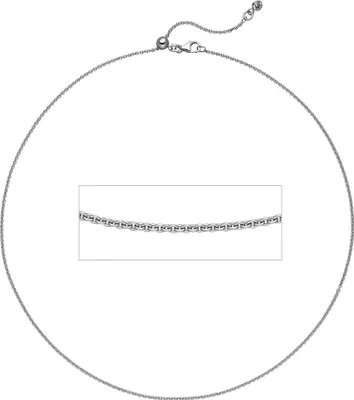 Produktbild von JOBO Ankerkette 925 Silber 1 Zirkonia 45 cm Kette Halskette verkürzbar