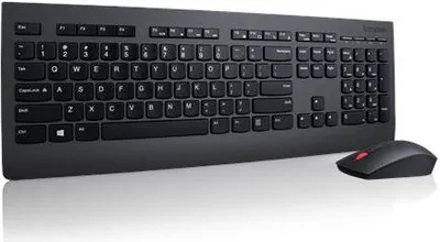 Produktbild von Lenovo 4X30H56829, Volle Größe (100%), Kabellos, RF Wireless, QWERTY, Schwarz, Maus enthalten
