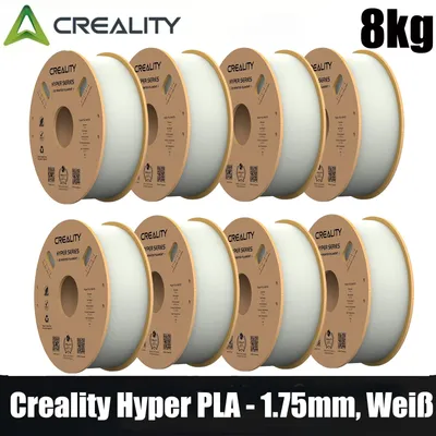 Produktbild von Creality Hyper PLA Filament Set, 1,75mm, 8KG für 3D Drucker, 8 x 1kg, - Weiß