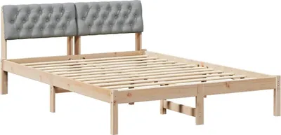 Immagine prodotto di vidaXL Struttura letto marrone e grigio chiaro 140 x 200 cm in legno di pino massiccio