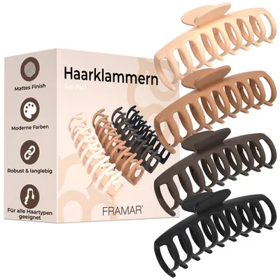 Produktbild von FRAMAR Haarklammer Groß für dickes Haar, Haarspangen Damen, Neutral