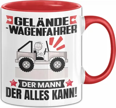 Produktbild von Geländewagenfahrer Tasse Geschenk für Geländewagenfahrer Der Mann Der Alles Kann Geschenkidee zum Geburtstag (Rot)