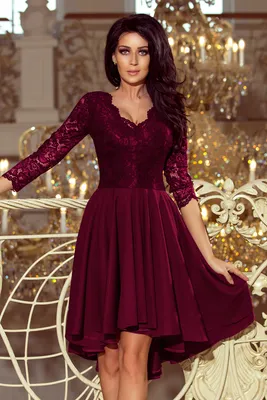 Produktbild von Numoco Spitzenkleid für Damen Nicolle Pflaume XXL