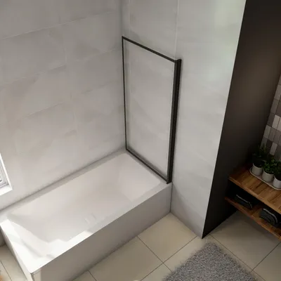 Produktbild von AICA Schwarz Badewannenaufsatz 70cmx140cm Faltwand Duschwand 4mm ESG-glas Badewanne Duschabtrennung Badewannenfaltwand
