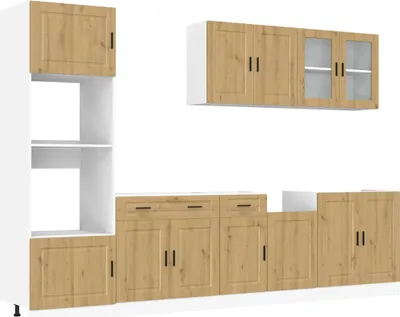 Produktbild von vidaXL 7-tlg. Küchenschrank-Set Kalmar Artisan-Eiche Holzwerkstoff