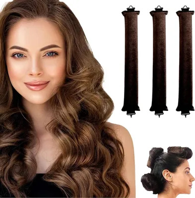 Produktbild von Hitzefreie Lockenwickler Flexi-Stangen mit Haken - für alle Haartypen - Locken über Nacht - 3 Stück