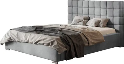 Produktbild von Polsterbett PORTO mit Kopfteil, 160x200 cm, Doppelbett mit Bettkasten und Lattenrost aus Metal, Velourstoff Dunkelgrau