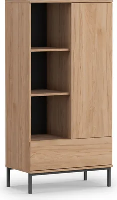 Produktbild von Bücherregal Dallas 70cm Breite, Standregal mit Metallfuße, Stilvoll Wohnzimmer (Farbe: Hikora)