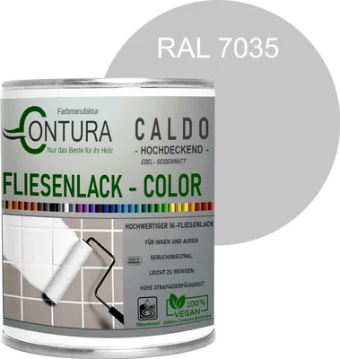 Produktbild von Fliesenlack 750ml. Fliesenfarbe 20 Farben Lack Fliesen Wand Boden Bad Küche - RAL 7035 Lichtgrau