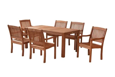 Produktbild von Merxx Maracaibo Gartenmöbel Set 7tlg., 6 Sessel, Tisch 170 x 90 cm - Eukalyptus