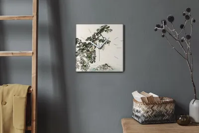 Produktbild von Coloray Hodiny Unikátní 30x30 cm  Tiché hodiny Pro obývací pokoj a kuchyň Nástěnné hodiny Plátno Bílé ručičky hodin - Pobřežní strom