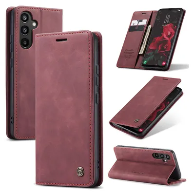 Immagine prodotto di Custodia Galaxy A34 5G, Custodia retrò in Finto cuoio con funzione stand per Samsung Galaxy A34 5G Rosso