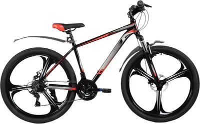 Produktbild von Mountainbike 26 Zoll (66 cm) – 21 Gang Schaltung – Aluminium Rahmen – Scheibenbremsen – 3/6-Speichen Design – Herren & Damen Fahrrad – Schwarz