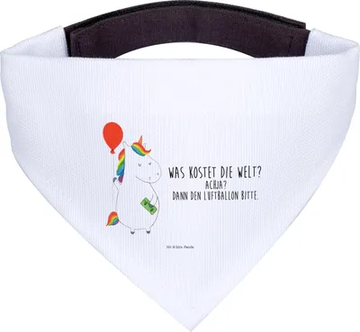 Produktbild von Mr. & Mrs. Panda Halstuch Einhorn Luftballon - Weiß - Geschenk, Unicorn, Hunde, Freundin, Einhörner, Hund, Geld, Tuch, Hundehalstuch, Für