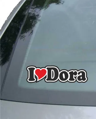 Produktbild von INDIGOS UG - Aufkleber / Autoaufkleber - I Love Heart - Ich liebe mit Herz 15 cm - I LOVE Dora- Auto LKW Truck - Sticker mit Namen vom Mann Frau Kind