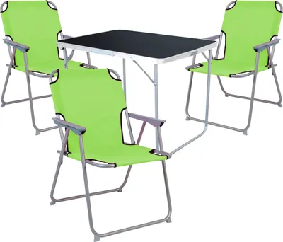 Produktbild von 4-tlg Camping Set Gartenmöbel Campingtisch + 3 Campingstuhl Klappstuhl