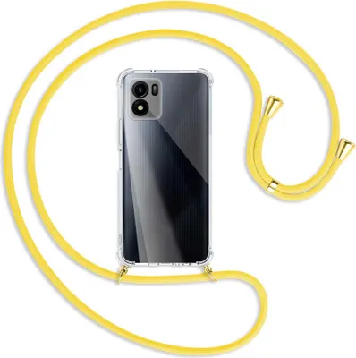 Produktbild von Handykette Backcover-Schutzhülle mit Band (Metall goldfarben) für vivo Y01, vivo Y15s (V2120, 6.51'') - gelb