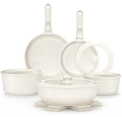 Produktbild von YASHE 15-teiliges Kochgeschirrset, Induktion, ungiftig, PTFE- und PFAS-frei