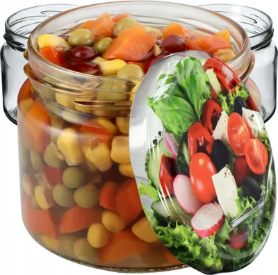 Image de KADAX Pots à confiture avec couvercle "Sonka", Pots à confiture, Pots à conserves, 330 ml, couvercle dans le fruit, 10 pièces