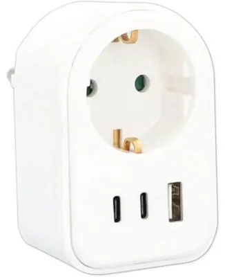 Produktbild von Adapter Stromverteiler UNITEC Adapterstecker USB-Adapter Wandgerätestecker USB-Ladegerät weiß IP 20