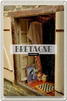 Produktbild von Blechschild Reise 20x30cm Bretagne France Retro Kunst Reiseziel
