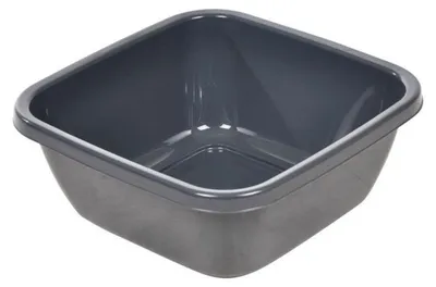 Image de Bassine carré en plastique - Gris anthracite - 15L