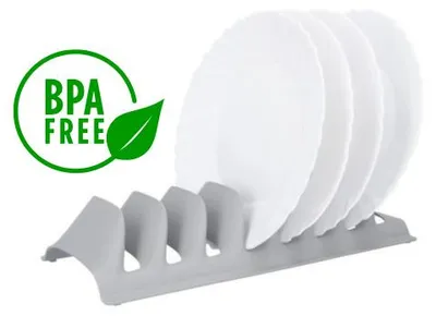 Image de Support d'égouttage gris pour assiettes et couvercles – Surface d'égouttage grise pour l'évier